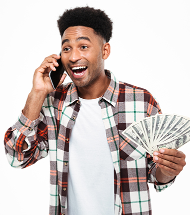 Customer being served